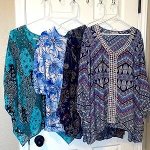 4 Blue Pattern Top Bundle!